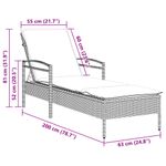 Casa si Gradina - Gradina si terasa - Mobilier exterior - Scaune si sezlonguri gradina - Sezlong cu perna, negru, 63x200x81 cm, poliratan - Infinity.ro
