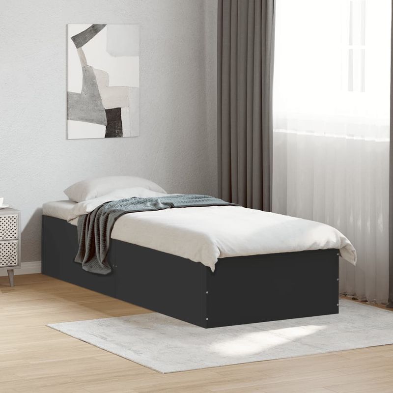 Casa si Gradina - Mobilier - Paturi si accesorii - Paturi - Cadru de pat, negru, 90x190 cm, lemn prelucrat - Infinity.ro