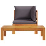 Casa si Gradina - Gradina si terasa - Mobilier exterior - Canapele si fotolii gradina - Set canapea de gradina, 2 piese, cu perne, lemn masiv de acacia - Infinity.ro