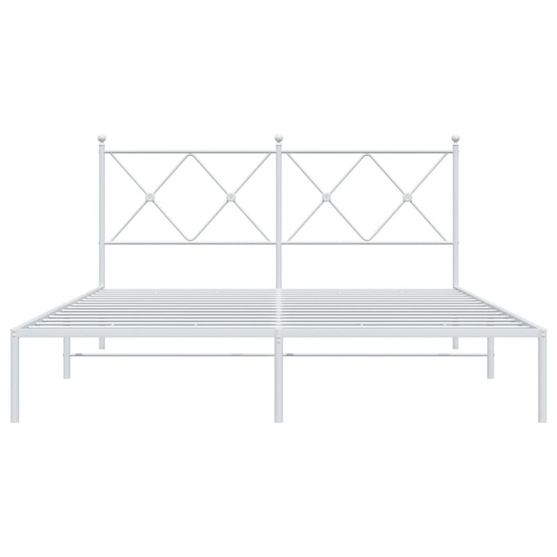 Casa si Gradina - Mobilier - Paturi si accesorii - Paturi - Cadru de pat metalic cu tablie, alb, 150x200 cm - Infinity.ro