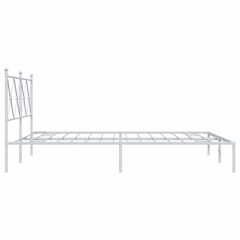 Casa si Gradina - Mobilier - Paturi si accesorii - Paturi - Cadru de pat metalic cu tablie, alb, 150x200 cm - Infinity.ro