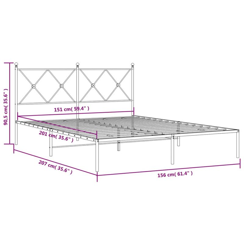 Casa si Gradina - Mobilier - Paturi si accesorii - Paturi - Cadru de pat metalic cu tablie, alb, 150x200 cm - Infinity.ro