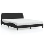 Casa si Gradina - Mobilier - Paturi si accesorii - Paturi - Pat cu saltea, negru, 160x200 cm, piele ecologica - Infinity.ro