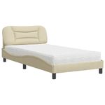 Casa si Gradina - Mobilier - Paturi si accesorii - Paturi - Pat cu saltea, crem, 100x200 cm, textil - Infinity.ro