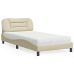 Casa si Gradina - Mobilier - Paturi si accesorii - Paturi - Pat cu saltea, crem, 100x200 cm, textil - Infinity.ro