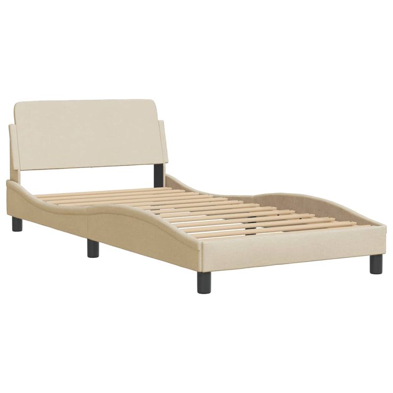 Casa si Gradina - Mobilier - Paturi si accesorii - Paturi - Pat cu saltea, crem, 100x200 cm, textil - Infinity.ro