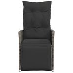 Casa si Gradina - Gradina si terasa - Mobilier exterior - Scaune si sezlonguri gradina - Scaun de gradina rabatabil cu perne, gri, poliratan - Infinity.ro