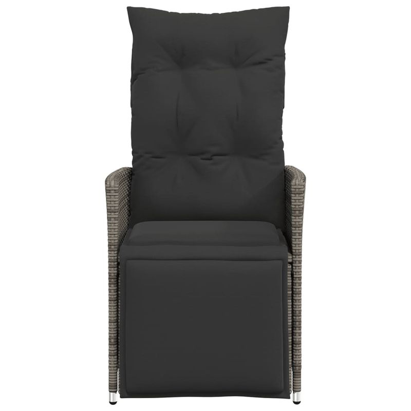 Casa si Gradina - Gradina si terasa - Mobilier exterior - Scaune si sezlonguri gradina - Scaun de gradina rabatabil cu perne, gri, poliratan - Infinity.ro