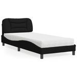 Casa si Gradina - Mobilier - Paturi si accesorii - Paturi - Pat cu saltea, negru, 80x200 cm, textil - Infinity.ro