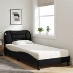 Casa si Gradina - Mobilier - Paturi si accesorii - Paturi - Pat cu saltea, negru, 80x200 cm, textil - Infinity.ro