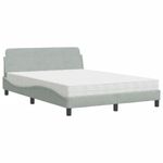 Casa si Gradina - Mobilier - Paturi si accesorii - Paturi - Pat cu saltea, gri deschis, 120x200 cm, catifea - Infinity.ro