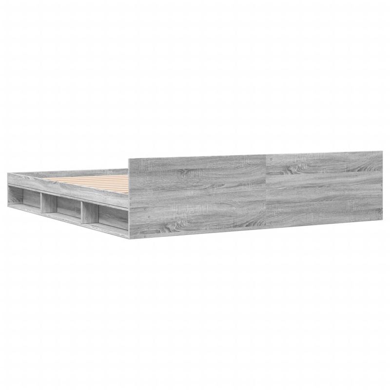 Casa si Gradina - Mobilier - Paturi si accesorii - Paturi - Cadru de pat cu sertare gri sonoma 180x200 cm lemn prelucrat - Infinity.ro