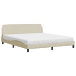 Casa si Gradina - Mobilier - Paturi si accesorii - Paturi - Pat cu saltea, crem, 180x200 cm, textil - Infinity.ro