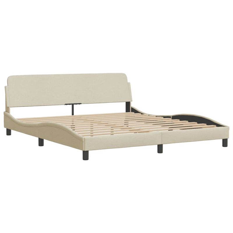 Casa si Gradina - Mobilier - Paturi si accesorii - Paturi - Pat cu saltea, crem, 180x200 cm, textil - Infinity.ro