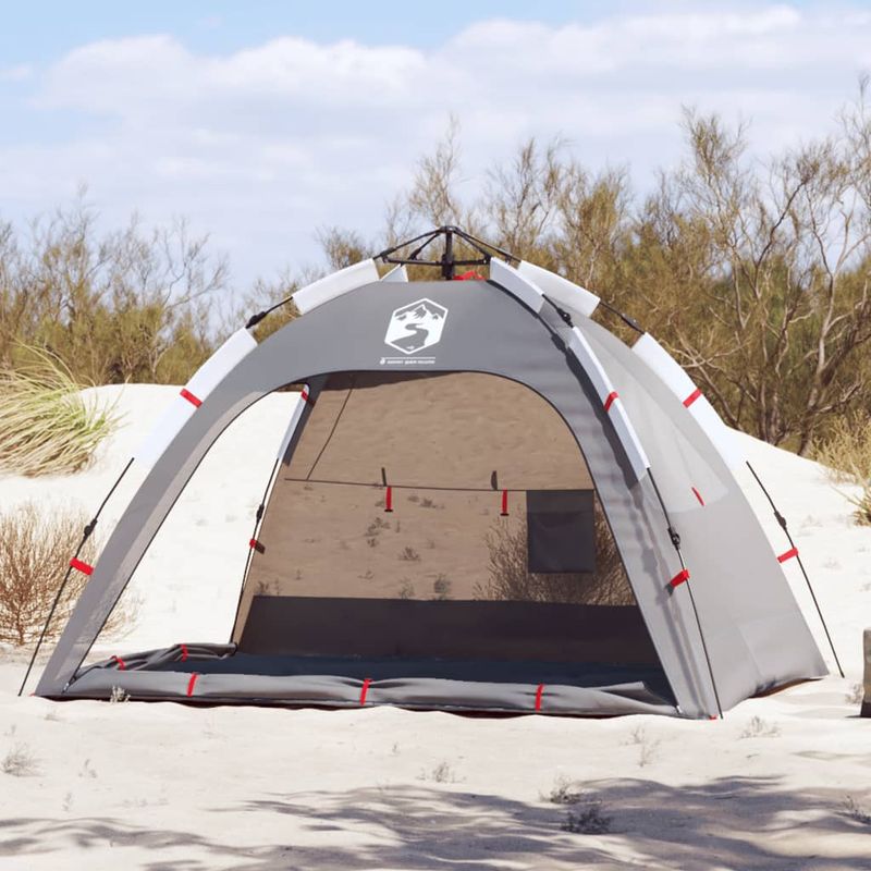 Sport si Outdoor - Camping - Corturi camping - Cort camping 4 persoane gri impermeabil setare rapida - Infinity.ro