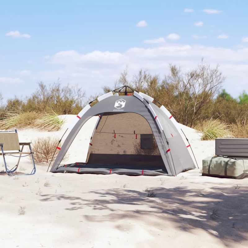 Sport si Outdoor - Camping - Corturi camping - Cort camping 4 persoane gri impermeabil setare rapida - Infinity.ro