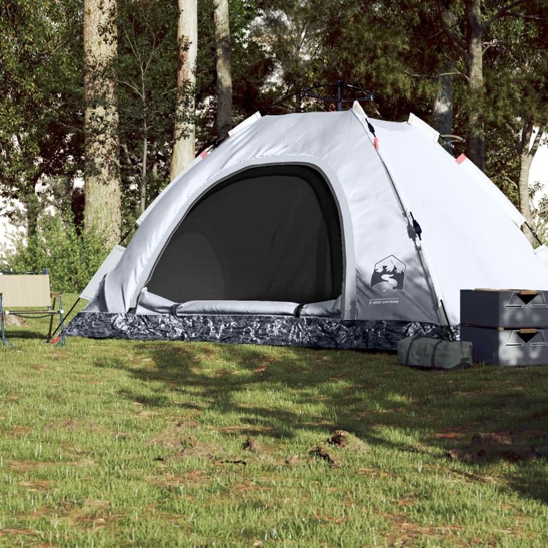 Sport si Outdoor - Camping - Corturi camping - Cort de camping 5 persoane, alb opac, setare rapida, tesatura - Infinity.ro