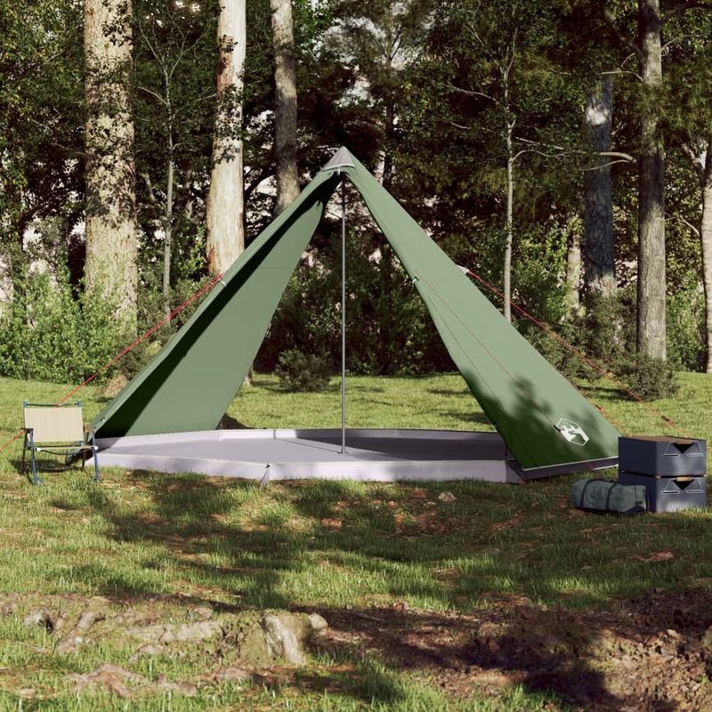 Sport si Outdoor - Camping - Corturi camping - Cort de familie Tipi pentru 8 persoane, verde, impermeabil - Infinity.ro