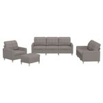 Casa si Gradina - Mobilier - Seturi de mobilier - Seturi living - Set de canapea cu perne, 4 piese, gri taupe, material textil - Infinity.ro