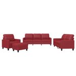 Casa si Gradina - Mobilier - Seturi de mobilier - Seturi living - Set de canapele cu perne, 4 piese, rosu vin, piele ecologica - Infinity.ro
