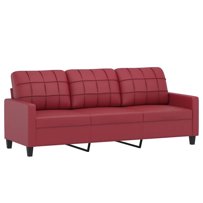 Casa si Gradina - Mobilier - Seturi de mobilier - Seturi living - Set de canapele cu perne, 4 piese, rosu vin, piele ecologica - Infinity.ro
