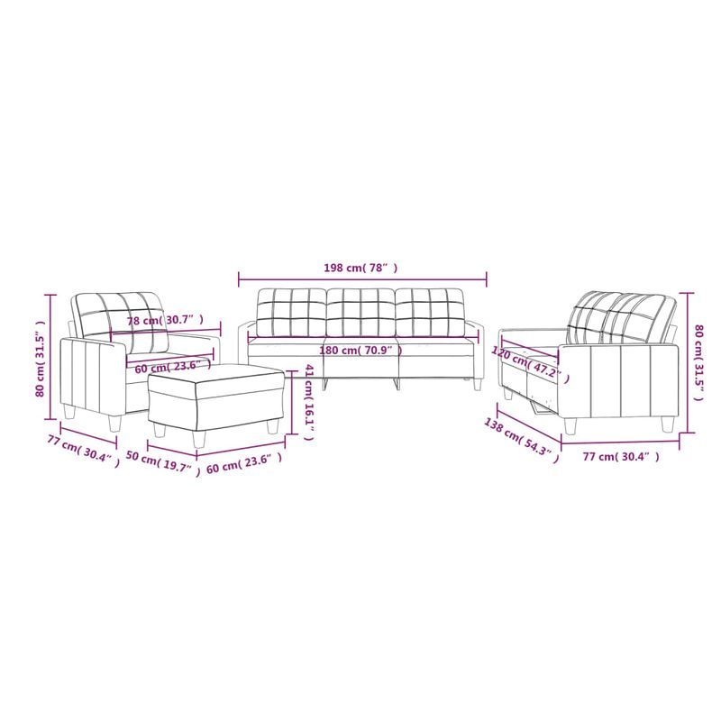 Casa si Gradina - Mobilier - Seturi de mobilier - Seturi living - Set de canapele cu perne, 4 piese, rosu vin, piele ecologica - Infinity.ro