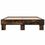 Casa si Gradina - Mobilier - Paturi si accesorii - Paturi - Cadru de pat, stejar fumuriu 120x200 cm lemn prelucrat si metal - Infinity.ro