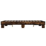 Casa si Gradina - Mobilier - Paturi si accesorii - Paturi - Cadru de pat, stejar fumuriu 120x200 cm lemn prelucrat si metal - Infinity.ro