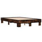 Casa si Gradina - Mobilier - Paturi si accesorii - Paturi - Cadru de pat, stejar fumuriu 120x200 cm lemn prelucrat si metal - Infinity.ro