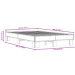 Casa si Gradina - Mobilier - Paturi si accesorii - Paturi - Cadru de pat, stejar fumuriu 120x200 cm lemn prelucrat si metal - Infinity.ro