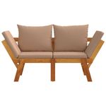 Casa si Gradina - Gradina si terasa - Mobilier exterior - Bancute de gradina - Banca de gradina cu perne 2 in 1, lemn masiv de acacia, gri taupe - Infinity.ro