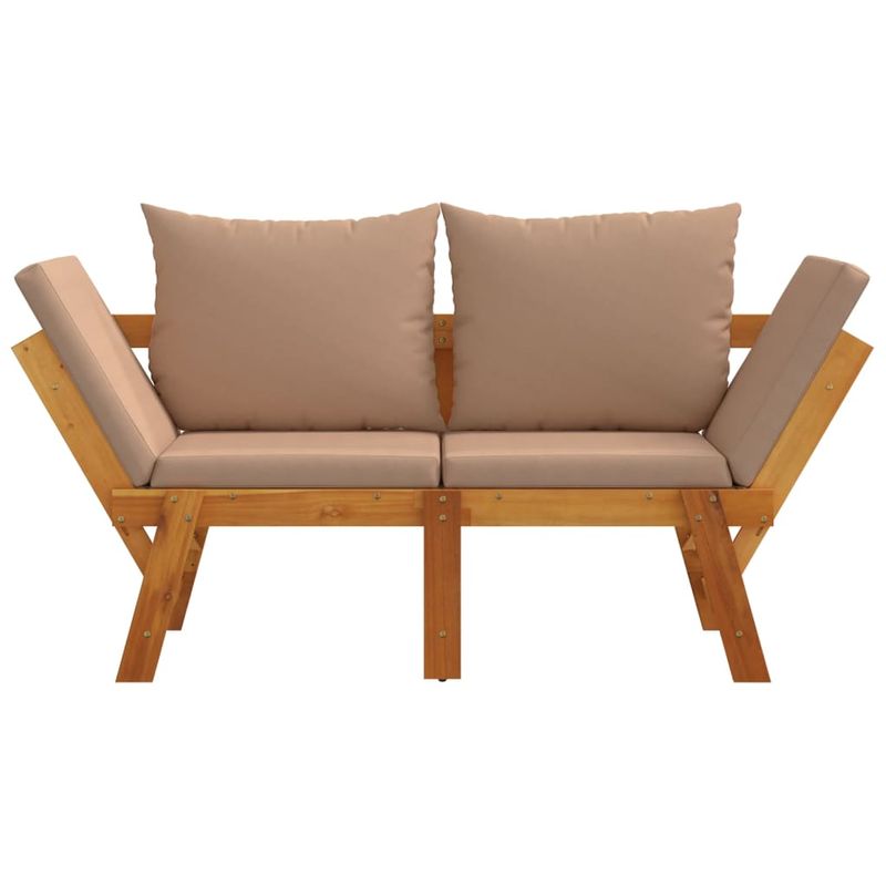Casa si Gradina - Gradina si terasa - Mobilier exterior - Bancute de gradina - Banca de gradina cu perne 2 in 1, lemn masiv de acacia, gri taupe - Infinity.ro