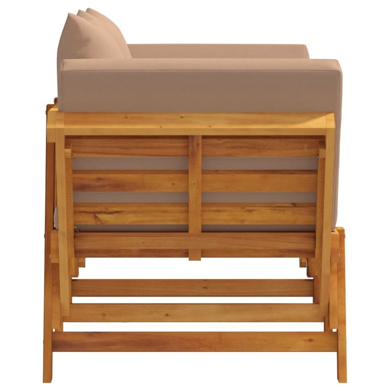 Casa si Gradina - Gradina si terasa - Mobilier exterior - Bancute de gradina - Banca de gradina cu perne 2 in 1, lemn masiv de acacia, gri taupe - Infinity.ro