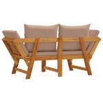 Casa si Gradina - Gradina si terasa - Mobilier exterior - Bancute de gradina - Banca de gradina cu perne 2 in 1, lemn masiv de acacia, gri taupe - Infinity.ro