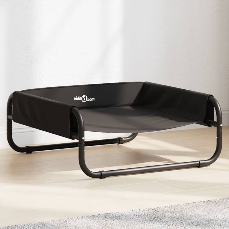 Petshop - Accesorii petshop - Culcusuri si custi - Culcusuri si saltele - Pat inaltat pentru caini, antracit, tesatura Oxford și otel, mărime 57x57x24 cm - Infinity.ro