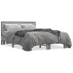 Casa si Gradina - Mobilier - Paturi si accesorii - Paturi - Cadru de pat, gri sonoma, 140x200 cm, lemn prelucrat si metal - Infinity.ro