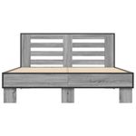 Casa si Gradina - Mobilier - Paturi si accesorii - Paturi - Cadru de pat, gri sonoma, 140x200 cm, lemn prelucrat si metal - Infinity.ro