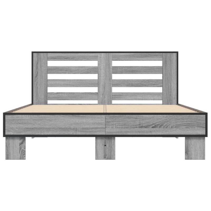 Casa si Gradina - Mobilier - Paturi si accesorii - Paturi - Cadru de pat, gri sonoma, 140x200 cm, lemn prelucrat si metal - Infinity.ro