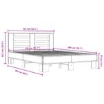 Casa si Gradina - Mobilier - Paturi si accesorii - Paturi - Cadru de pat, gri sonoma, 140x200 cm, lemn prelucrat si metal - Infinity.ro
