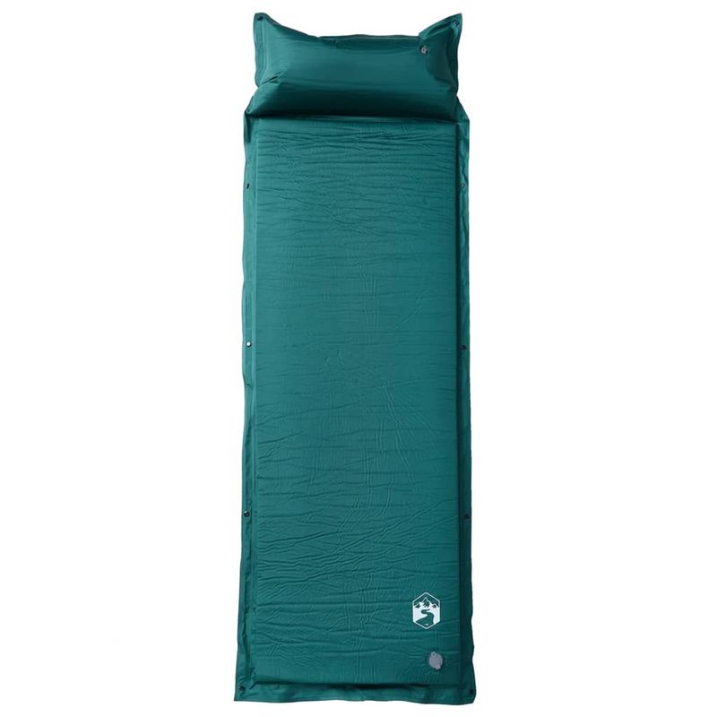 Sport si Outdoor - Camping - Saltele si accesorii pentru somn - Saltele camping - Saltea de camping auto-gonflabila cu perna integrata, verde - Infinity.ro