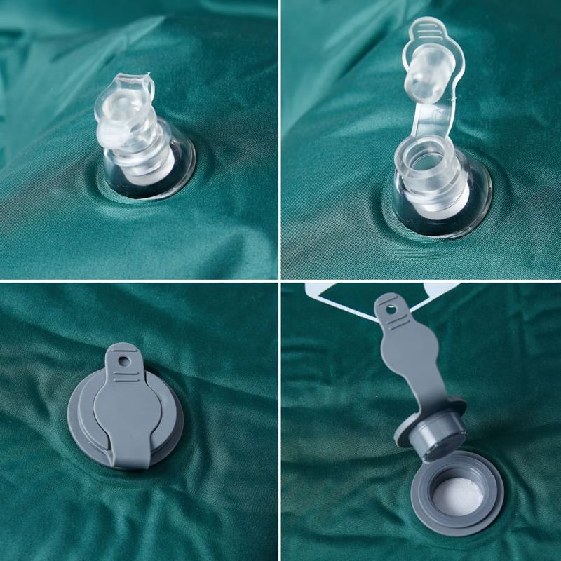 Sport si Outdoor - Camping - Saltele si accesorii pentru somn - Saltele camping - Saltea de camping auto-gonflabila cu perna integrata, verde - Infinity.ro