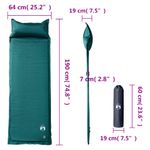 Sport si Outdoor - Camping - Saltele si accesorii pentru somn - Saltele camping - Saltea de camping auto-gonflabila cu perna integrata, verde - Infinity.ro