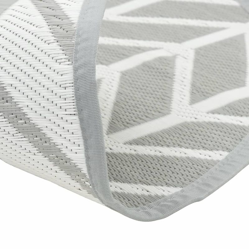 Casa si Gradina - Textile si covoare - Covoare - Covoare casa - Covor de exterior, gri deschis și alb, diametru 120 cm, PP - Infinity.ro