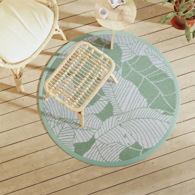 Casa si Gradina - Textile si covoare - Covoare - Covoare casa - Covor de exterior, frunză, diametru 120 cm, PP - Infinity.ro
