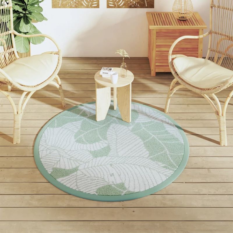 Casa si Gradina - Textile si covoare - Covoare - Covoare casa - Covor de exterior, frunză, diametru 120 cm, PP - Infinity.ro