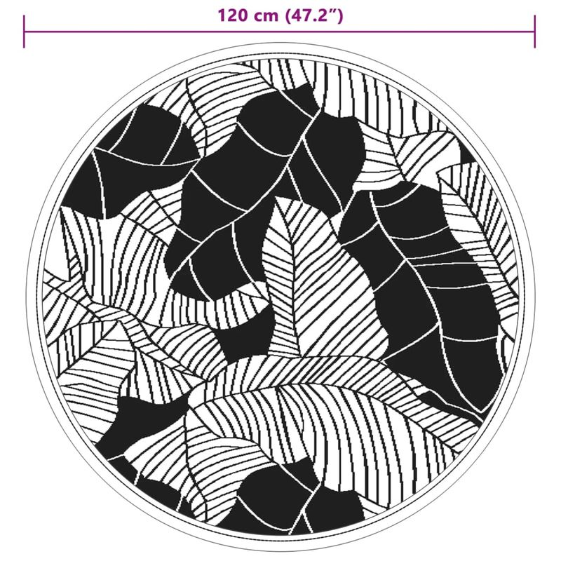 Casa si Gradina - Textile si covoare - Covoare - Covoare casa - Covor de exterior, frunză, diametru 120 cm, PP - Infinity.ro