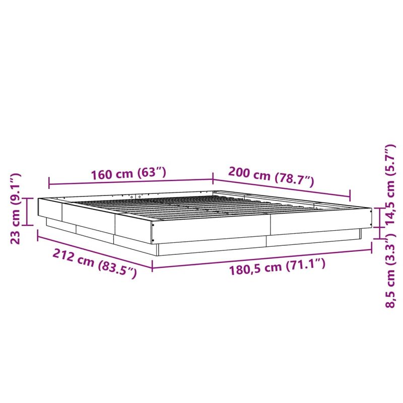 Casa si Gradina - Mobilier - Paturi si accesorii - Paturi - Cadru de pat, negru, 160x200 cm, lemn prelucrat - Infinity.ro
