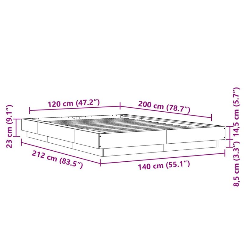 Casa si Gradina - Mobilier - Paturi si accesorii - Paturi - Cadru de pat, negru, 120x200 cm, lemn prelucrat - Infinity.ro