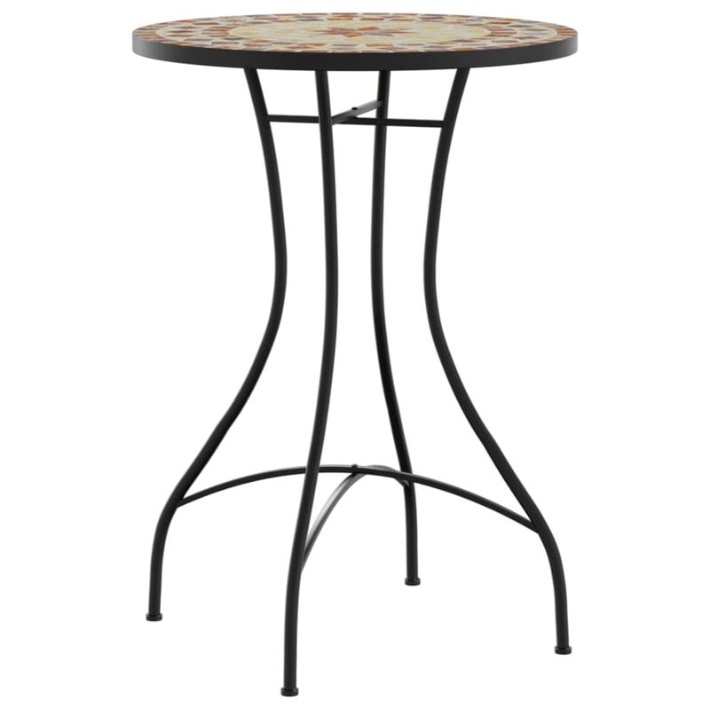 Casa si Gradina - Gradina si terasa - Mobilier exterior - Seturi mobila gradina - Set de bistro cu mozaic, fier și ceramica, cărămiziu și alb - Infinity.ro