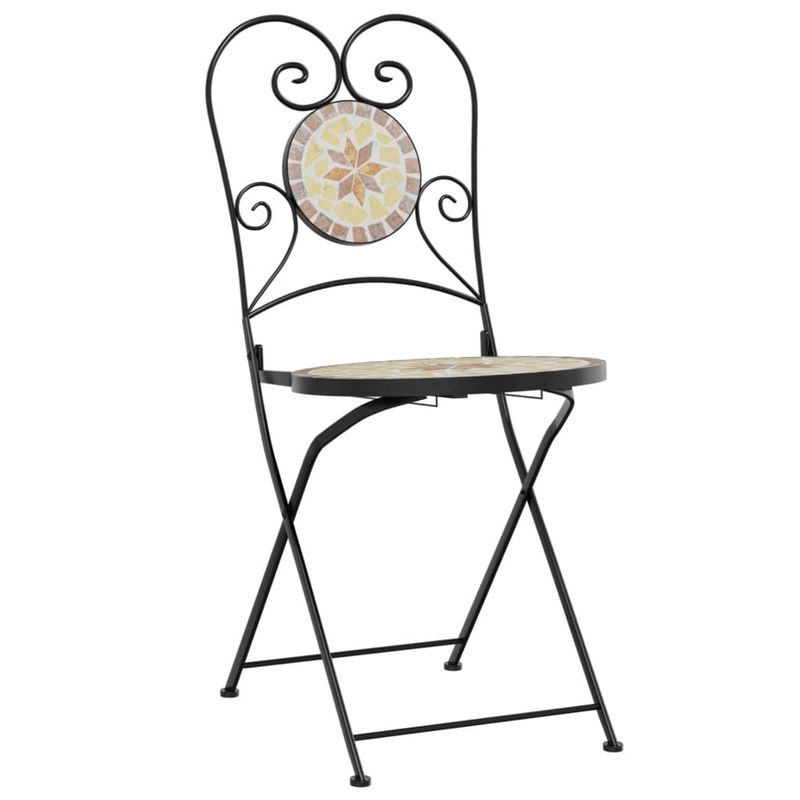 Casa si Gradina - Gradina si terasa - Mobilier exterior - Seturi mobila gradina - Set de bistro cu mozaic, fier și ceramica, cărămiziu și alb - Infinity.ro